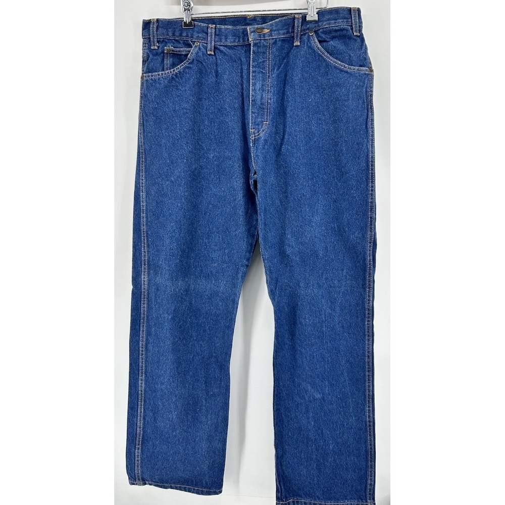 Dickies Regular Fit Straight Front Blue Denim Jeans Men's Size 38x32